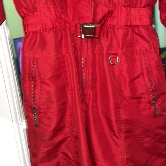Vintage 90s 80s couloir women’s red ski snow mountaineering jumpsuit outfit - Picture 7 of 17